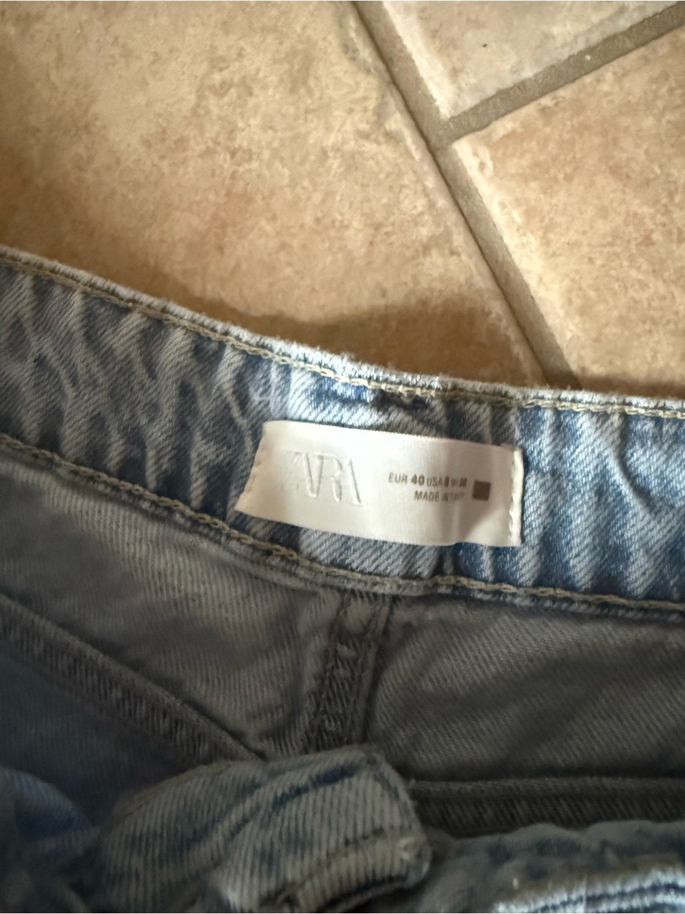 Zara light blue denim wide leg jeans - Picture 3 of 7